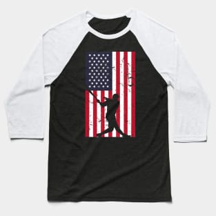 American Flag Baseball Love Distressed Baseball Player Baseball T-Shirt